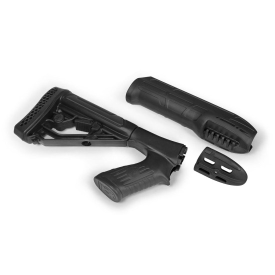 Adaptive Tactical - EX PERFORMANCE FOREND AND ADJUSTABLE STocK FOR MOSSBERG SHOTGUNS - Black