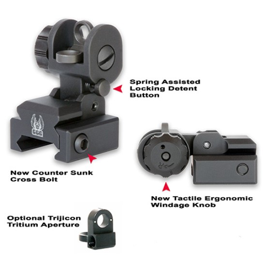 GG&G CANADA - A2 Back Up Iron Sight w/ Locking Detent - A2 BUIS With Standard A2 Aperture