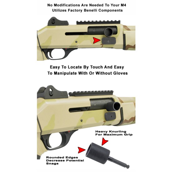 GG&G Benelli M4 Tactical Bolt Release Pad - Black