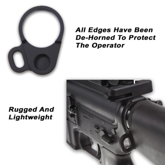 GG&G Receiver End Plate Loop Sling Mount Adapter Right Hand AR-15, LR-308 Fixed Stock Aluminum Matte