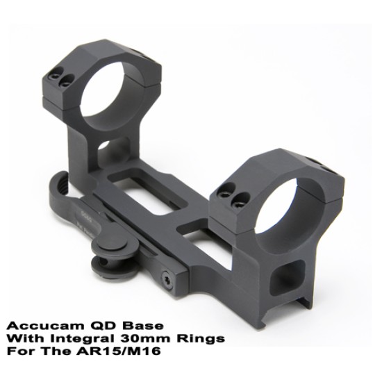 GG&G CANADA - QUICK DETACH SCOPE MOUNTING BASE WITH INTEGRAL 30MM SCOPE RINGS - C/W set of 1 Delrin Ring Reducers