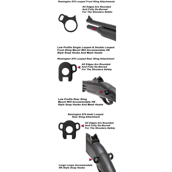 GG&G Remington 870 Ambidextrous Rear Looped Sling Attachment