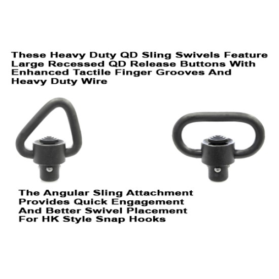 GG&G Heavy Duty Quick Detach Angular Sling Swivel With Enhanced Release Button
