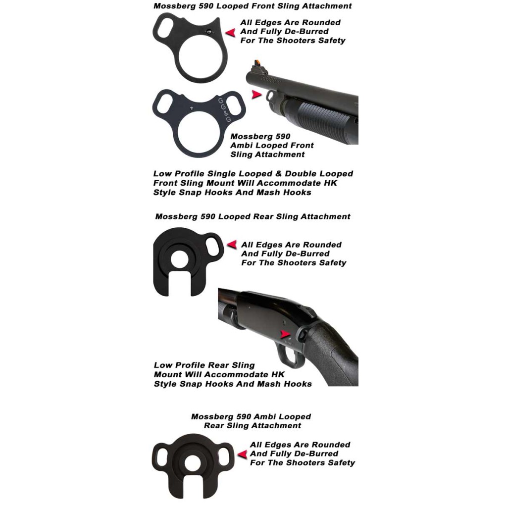 GG&G Mossberg 500 & 590 Ambi Rear Looped Sling Attachment