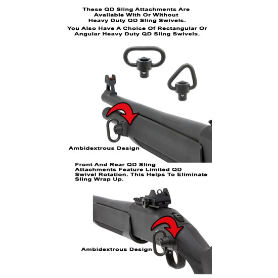 GG&G MOSSBERG 930 QUICK DETACH REAR SLING ATTACHMENTS - C/W HEAVY DUTY QD ANGULAR SWIVEL