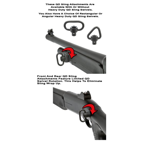 GG&G CANADA - BENELLI M2 QUICK DETACH FRONT SLING ATTACHMENTS - WITH HEAVY DUTY ANGULAR SLING SWIVEL