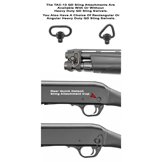 GG&G Quick Detach Rear Sling Attachment with Enhanced Heavy Duty Push Button Sling Swivel Remington Tac-13 Steel Matte