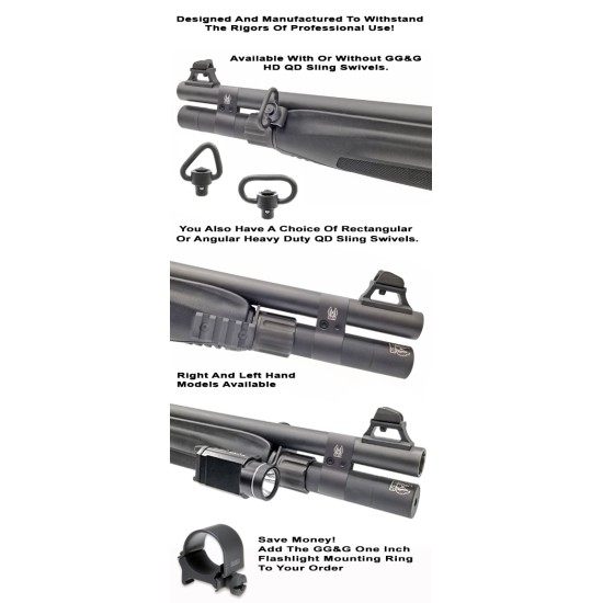 GG&G Tactical QD Sling & Flashlight Combo Mount Beretta 1301 12 Gauge Steel Black