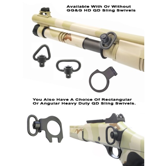 GG&G BENELLI M4 QUICK DETACH REAR SLING ATTACHMENTS - WITH HEACY DUTY ANGULAR QD  SLING SWIVEL