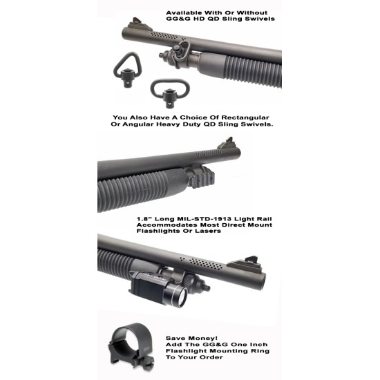 GG&G Mossberg 590 QD Sling & Flashlight Combo Mount, Rectangular Swivel