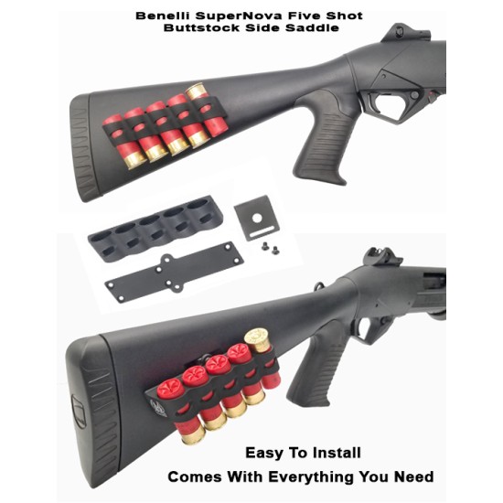 GG&G BENELLI SUPERNOVA BUTTSTocK SIDE SADDLE - FIVE SHOT - Left Hand Model - Side Saddle Located On Ejection Port Side