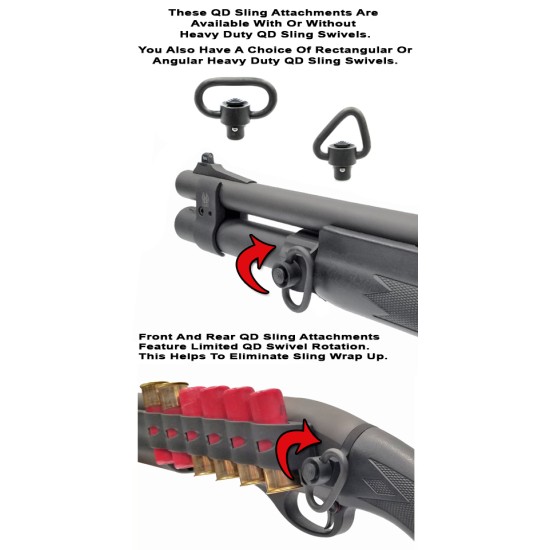GG&G Remington 1100/1187 Quick Detach Rear Sling Attachment w/ Rectangular Swivel