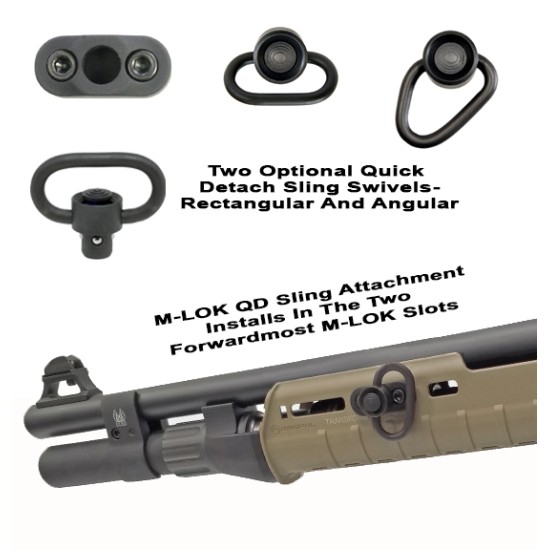 GG&G Beretta 1301 - M-LOK QD Sling Attachment For Zhukov Handguard With Heavy Duty QD 1 1/4 Sling Swivel