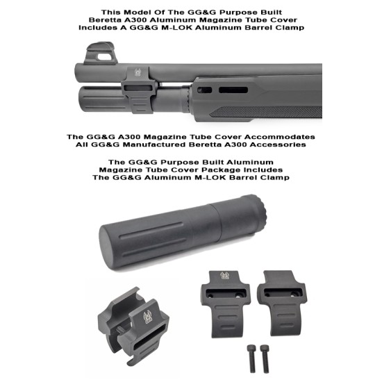 GG&G - BERETTA A300 REPLACEMENT MAGAZINE TUBE COVER WITH M-LOK BARREL CLAMP