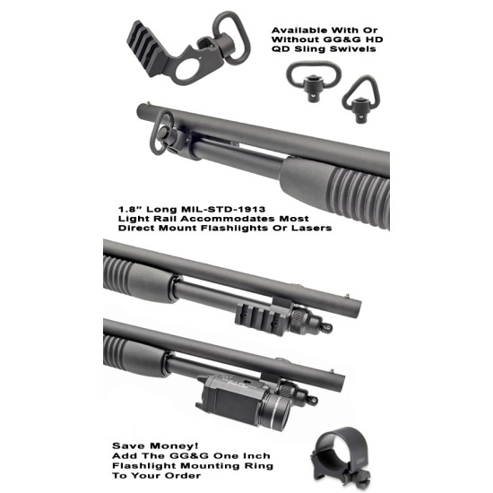 GG&G - MOSSBERG 590 .410 BORE QUICK DETACH SLING AND FLASHLIGHT MOUNT - RECTANGULAR SWIVEL