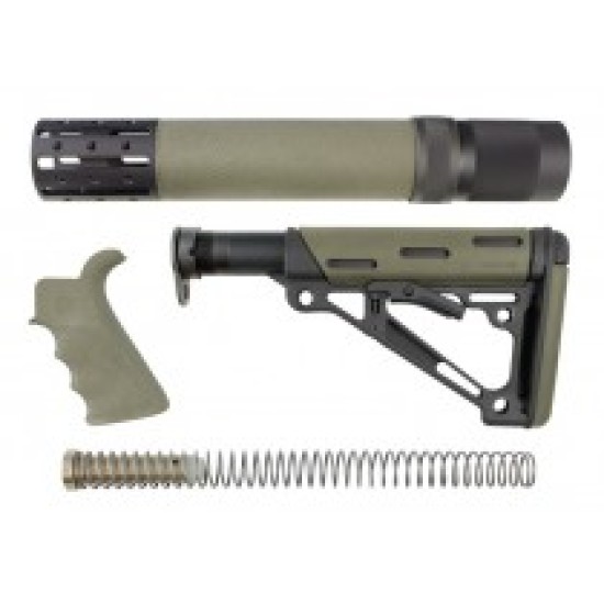 Hogue - AR-15/M-16 3-Piece Kit OD Green - Grip, Collapsible Buttstock, and Forend with Accessories