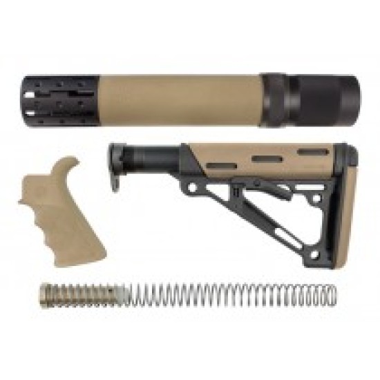 Hogue - AR-15/M-16 3-Piece Kit Flat Dark Earth - Grip, Collapsible Buttstock, and Forend with Accessories