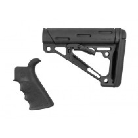 Hogue Canada AR-15/M-16 2-Piece Kit Black- Grip and Collapsible Buttstock - Fits Mil-Spec Buffer Tube