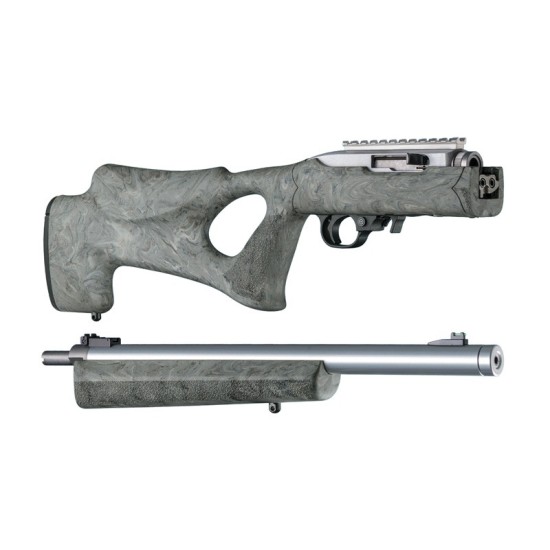 Hogue Canada - Ruger 10-22 Takedown Thumbhole .920 Diameter Barrel Ghillie Green Rubber OverMolded Stock