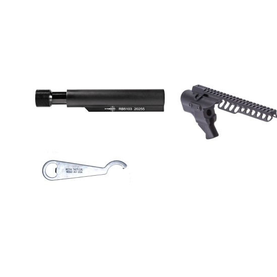 Mesa Tactical High-tube Hydraulic Recoil Starter Pack for Remington 870 (12-GA, 9½ in rail) - Adapter w/Rail & Non Adjustable Recoil Tube Only