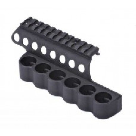 Mesa Tactical SureShell Carrier and Rail for Mossberg 500 (6-Shell, 12-GA, 4½ in) - 6 Shell