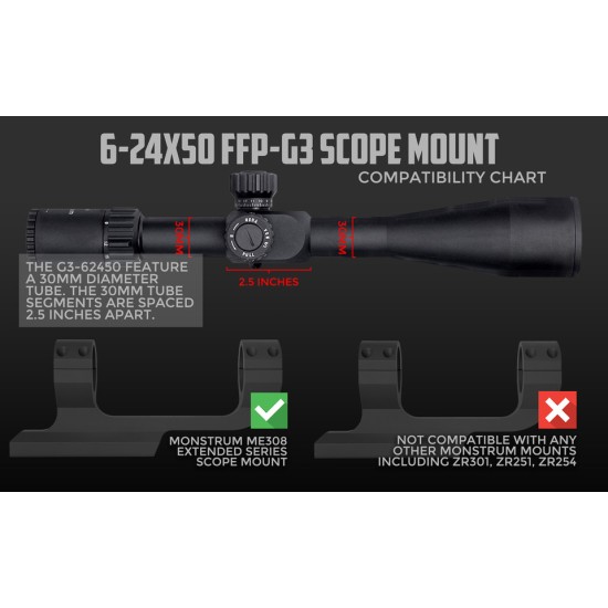 Monstrum Tactical - G3 6-36x56 FFP Rifle Scope - Black