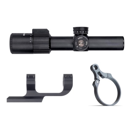 Monstrum - Alpha Series 1-6x24 FFP LPVO Rifle Scope | Bundle Deal includes Offset Scope Mount and Enhanced Throw Lever