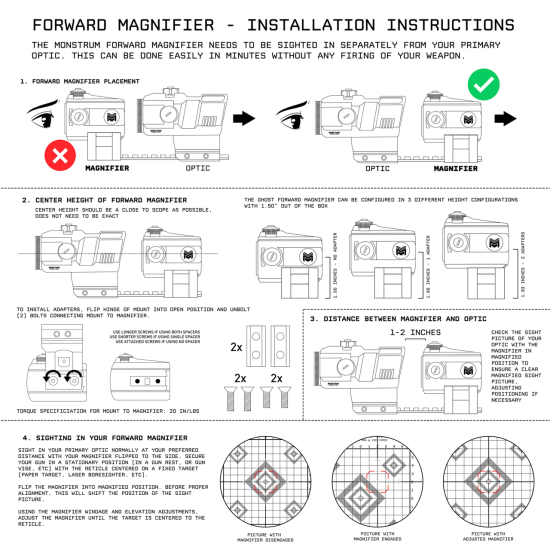 Monstrum - 2X Flip-to-Side Forward Magnifier