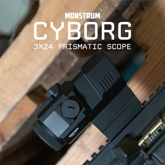 Monstrum Tactical - Cyborg 3x Prism Scope Series - Circle Dot - Black
