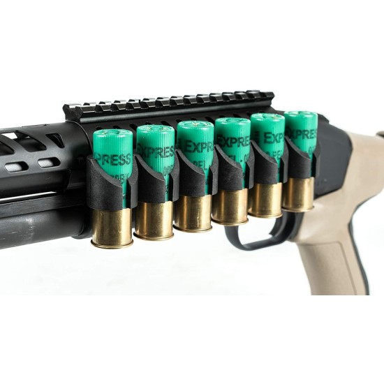Monstrum Tactical - Mossberg 12-Gauge Shell Carrier with Picatinny Rail Mount - 500/590/Shockwave