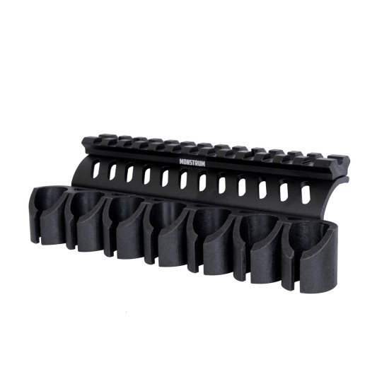 Monstrum Tactical Canada - Mossberg 20-Gauge Shell Carrier with Picatinny Rail Mount - 500/590/Shockwave